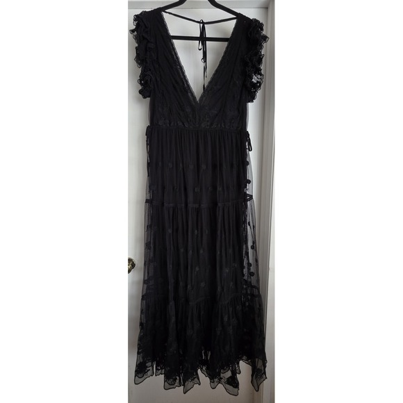 Ulla Johnson Dresses & Skirts - Ulla Johnson Fifi Floral Embroidered Tulle Maxi Dress Size 10 Boho Feminine